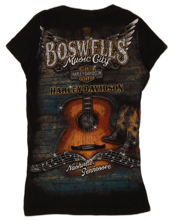 Harley Davidson Damen Nashville Graphic T-Shirt Top UK 10 Small Schwarz