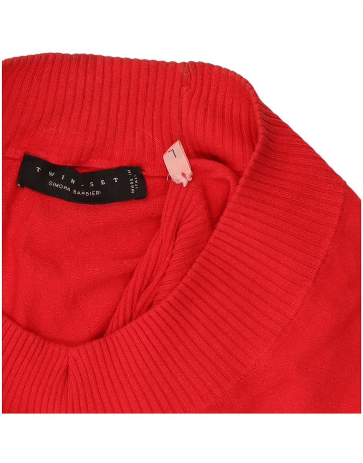 Simona Barbieri Damen Twin-Set Pullover mit V-Ausschnitt, UK 16, Größe L, Rot