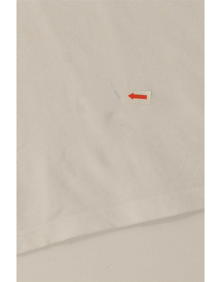 Lyle & Scott Herren Poloshirt XL weiß gestreift aus Baumwolle