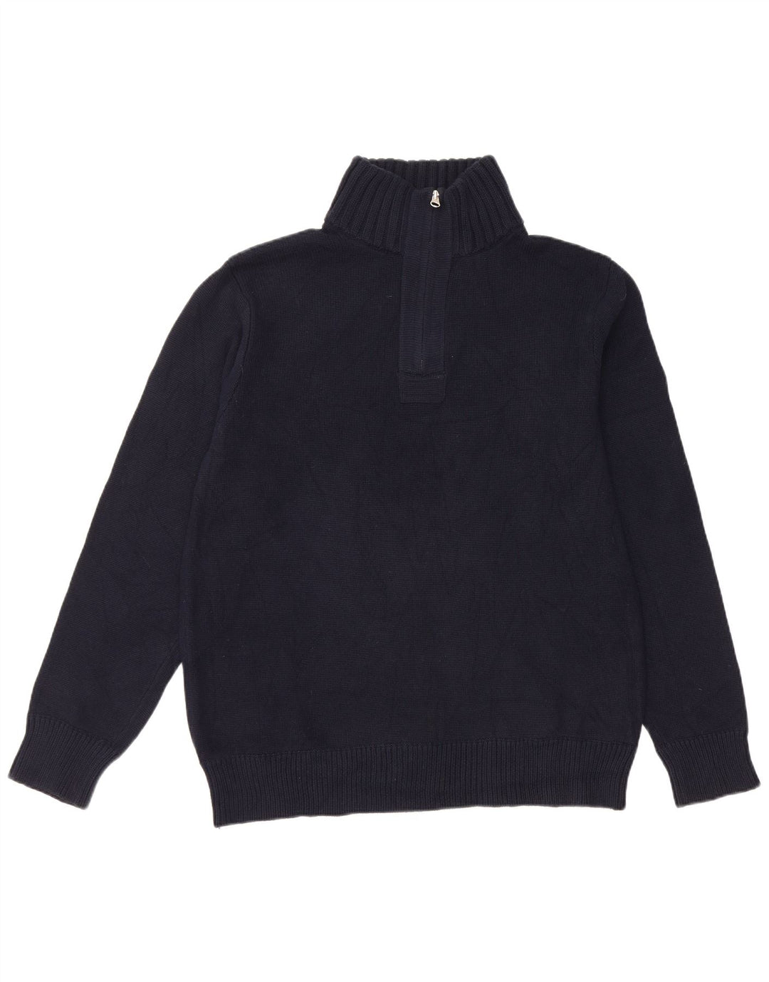 J. CREW Herren-Pullover mit Reißverschluss am Hals, groß, marineblaue Baumwolle