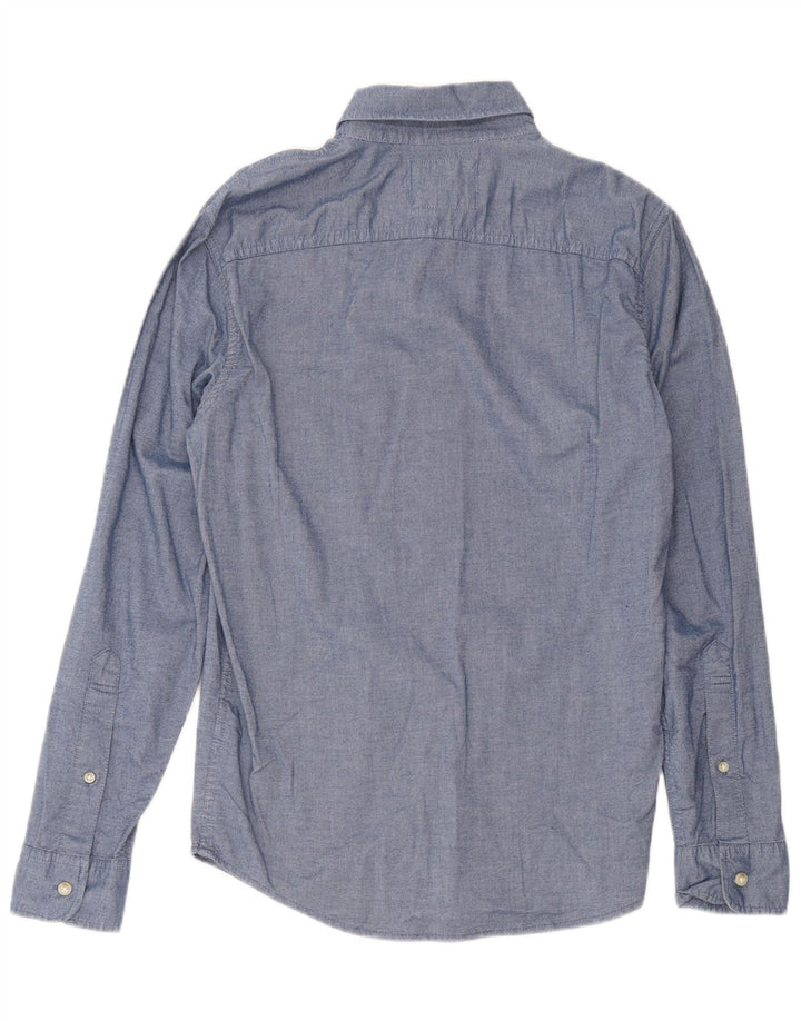 Hollister Herren-Hemd, klein, aus blauer Baumwolle