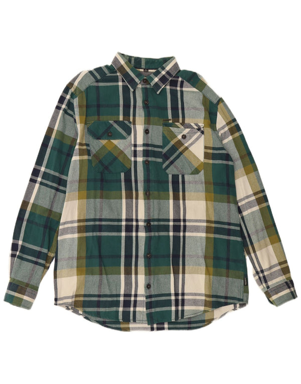 Jim Spencer Herrenhemd Größe 43/44 XL grün karierte Baumwolle