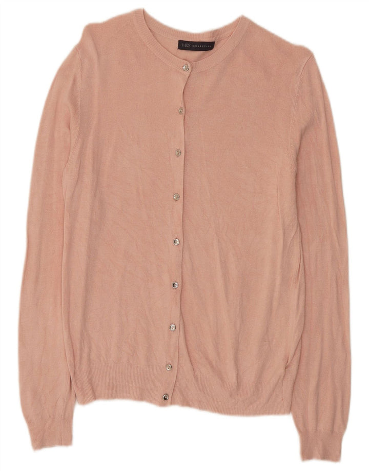 Marks & Spencer Damen-Cardigan-Pullover UK 10 Small Rosa Viskose