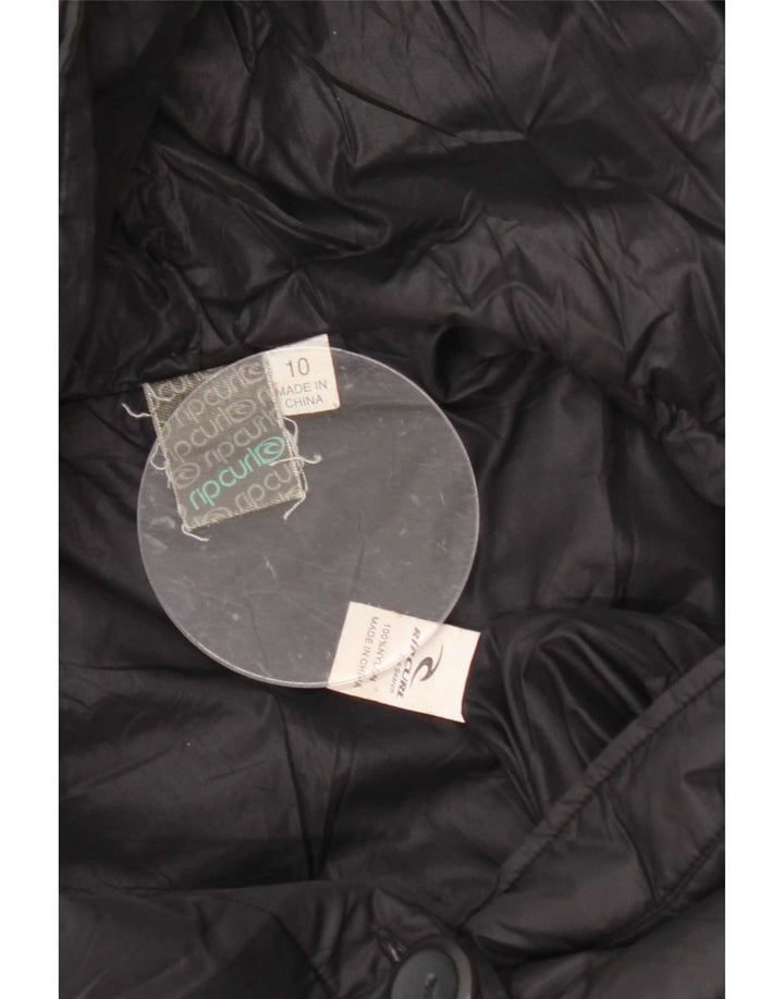 Rip Curl Damen-Jacke mit Kapuze, gepolstert, UK 10, Größe S, schwarzes Nylon