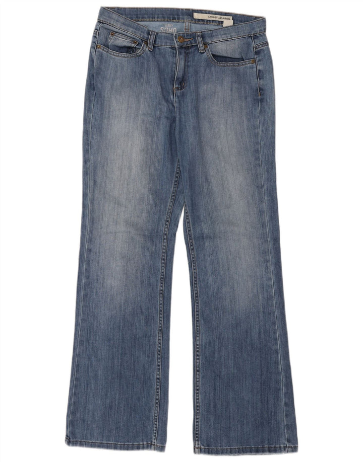 Dkny Damen Soho Flared Jeans W32 L32 Blaue Baumwolle