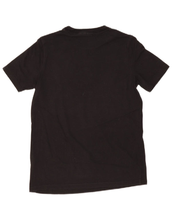 Adidas Damen Graphic T-Shirt Top UK 14 Medium Schwarz Baumwolle