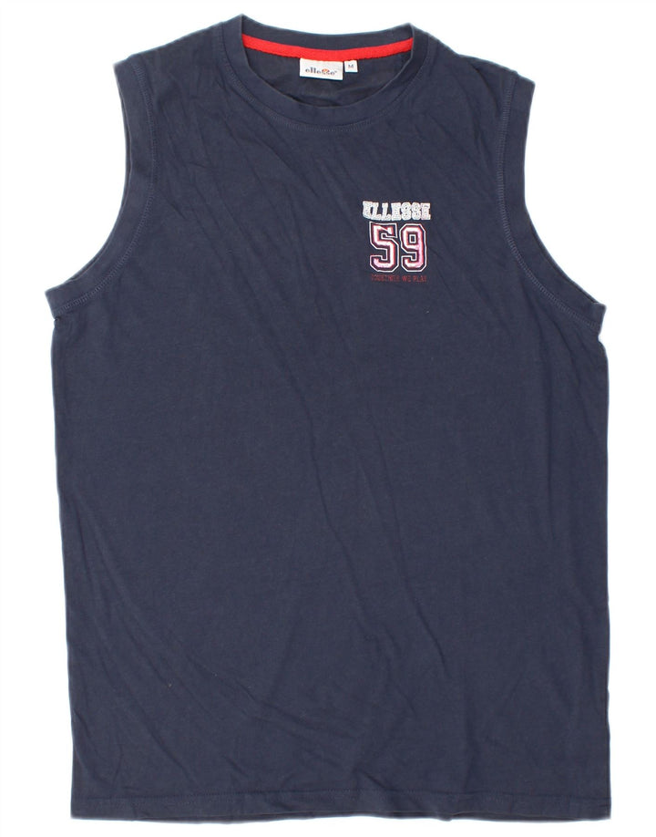 Ellesse Herren-T-Shirt mit Grafik, mittelgroß, marineblau, Baumwolle