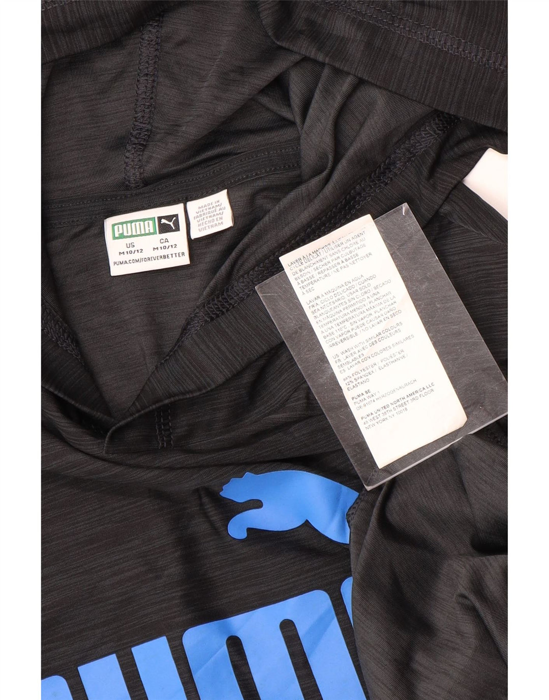 Puma Jungen Langarmshirt mit Kapuze und Grafik, 10–11 Jahre, mittelgrau gefleckt