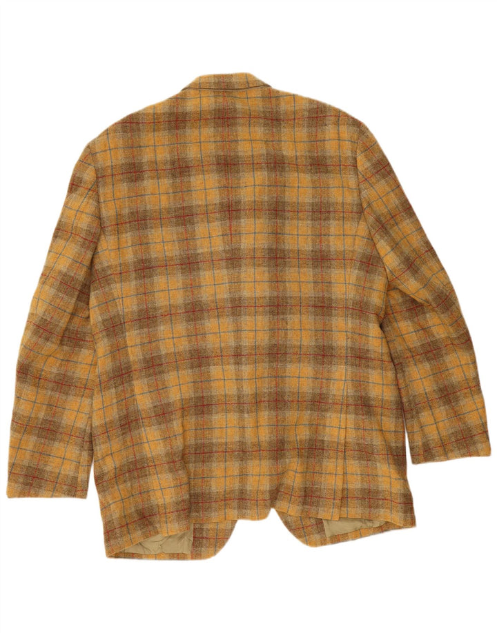 ETRO Mens 3 Button Blazer Jacket UK 40 Large Beige Check Wool