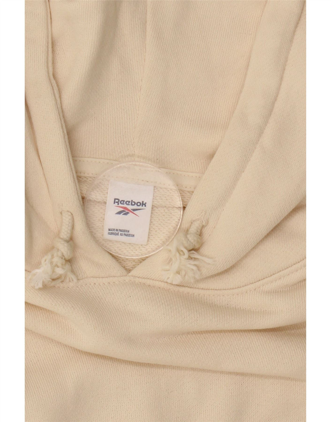 REEBOK Damen Übergroßer Kapuzenpullover UK 16 Large Off White Cotton