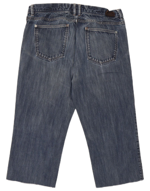 Massimo Dutti Herren-Capri-Jeans, EU 42, groß, W32, L20, blaue Baumwolle
