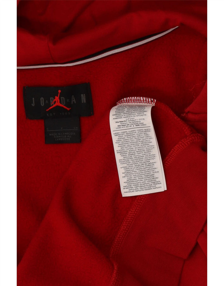 Jordan Herren-Kapuzenpullover mit Reißverschluss, klein, rote Baumwolle