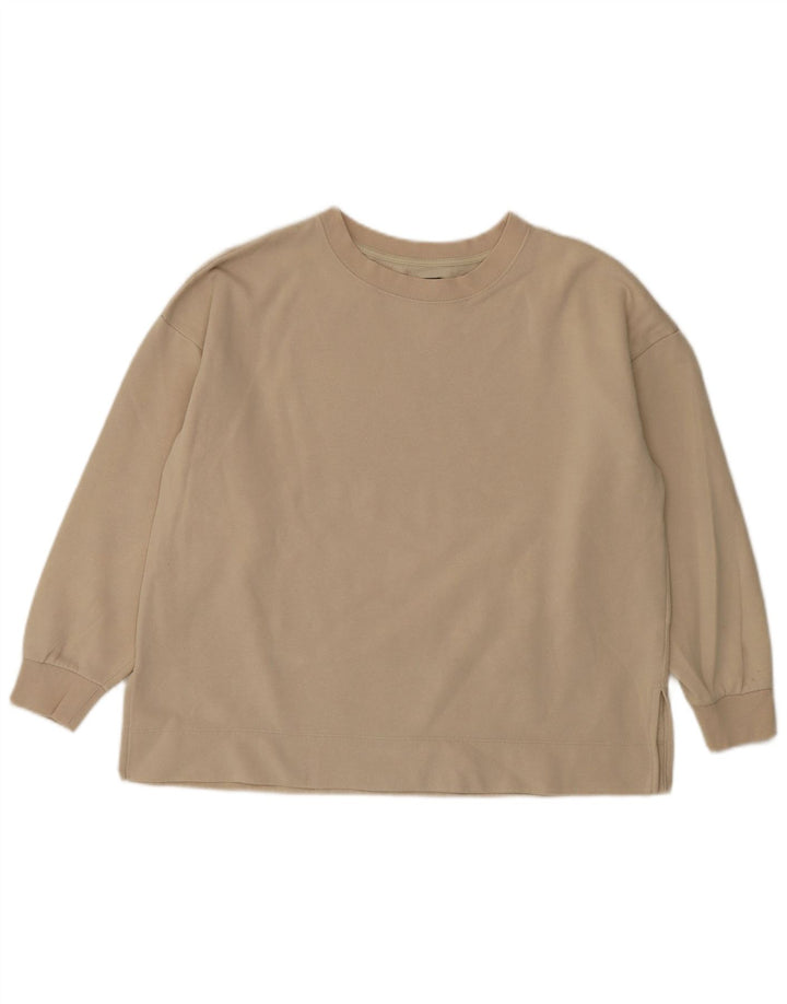 Gap übergroßer Damen-Sweatshirt-Pullover, Gr. 10, Größe S, Beige, Baumwolle
