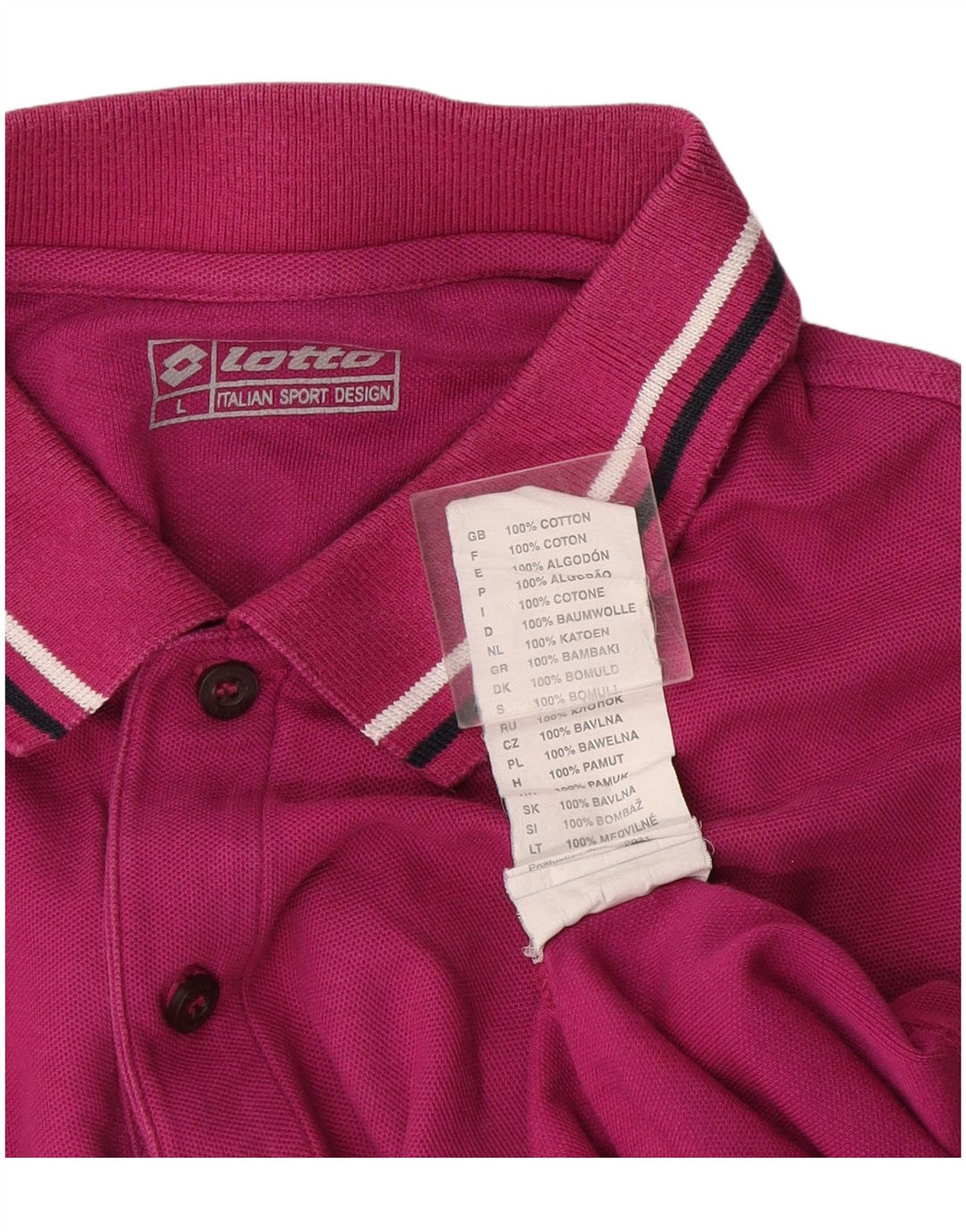 Lotto Herren-Poloshirt, groß, rosa, Baumwolle