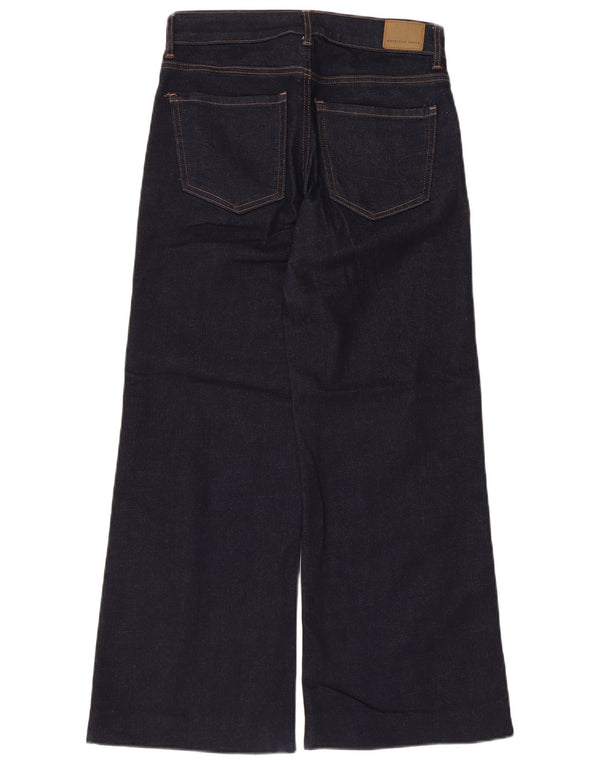 American Eagle Damen Super Stretch Jeans mit weitem Bein, UK 6 XS W28 L28 Marineblau