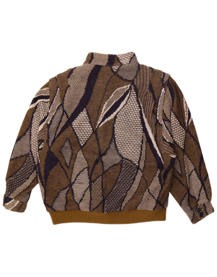 Stadick Damen Übergroße Bomberjacke mit abstraktem Muster UK 10 Small Khaki