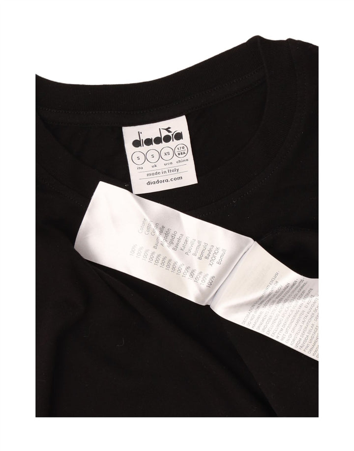 Diadora Herren-T-Shirt mit Grafik, Größe S, schwarze Baumwolle