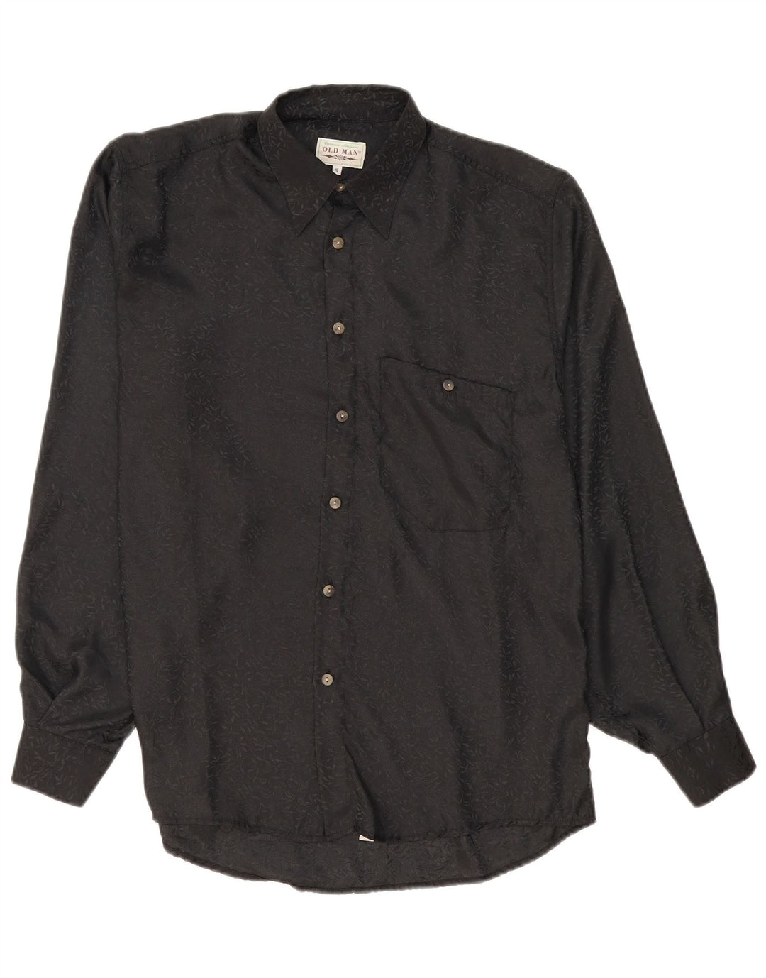 Vintage Herrenhemd Kleine schwarze Viskose mit Blumenmuster