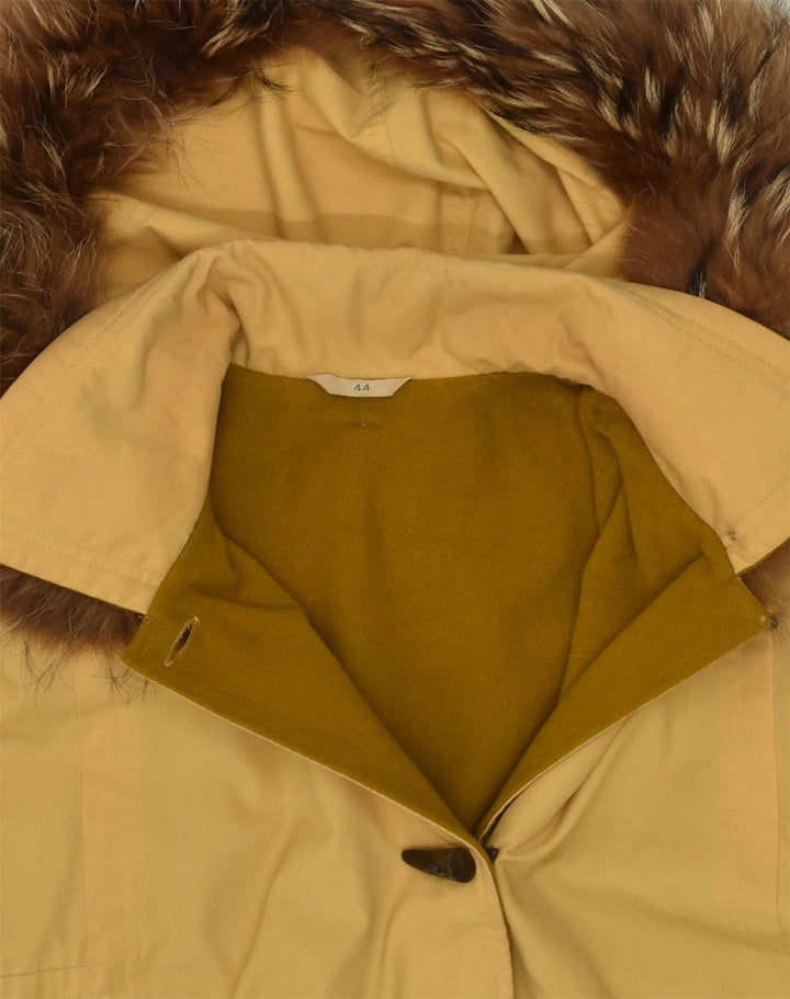 VINTAGE Womens Hooded Overcoat EU 44 XL  Beige Cotton | Vintage Vintage | Thrift | Second-Hand Vintage | Used Clothing | Messina Hembry 