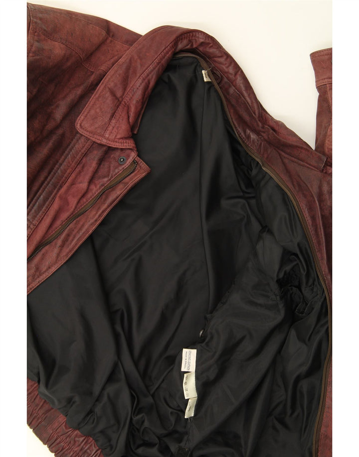 VINTAGE Herren Lederjacke IT 50 Großes braunes Leder