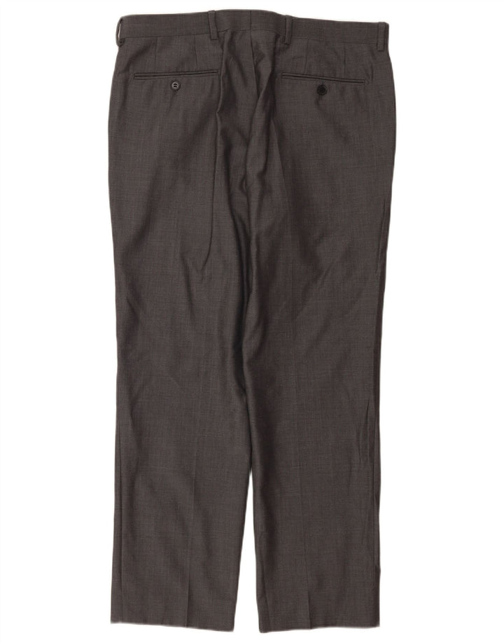 Gerade Herren-Anzughose von Marks & Spencer, W34, L29, graue Wolle