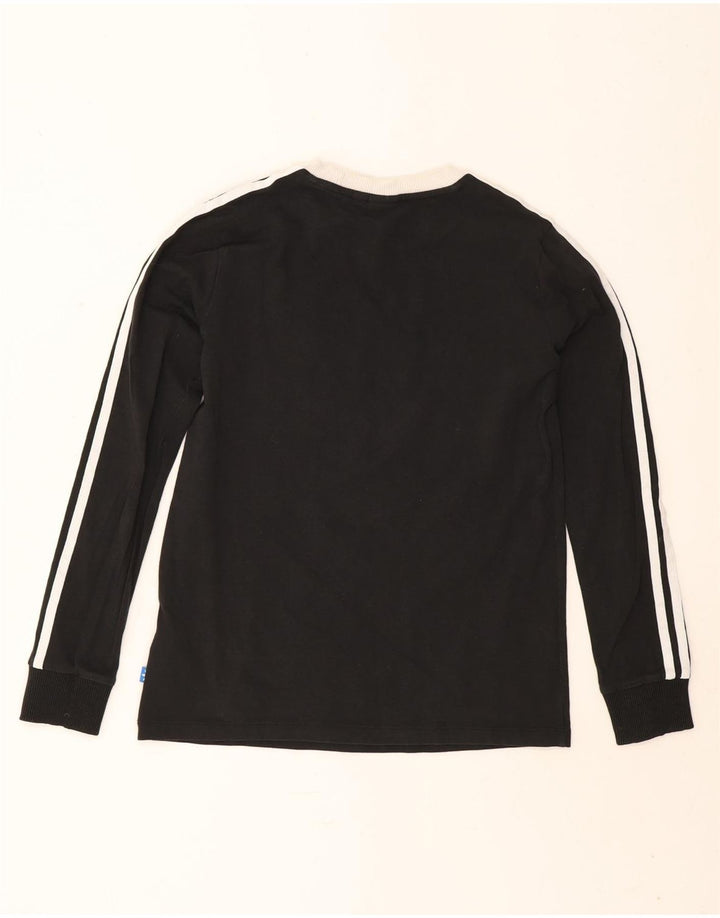 Adidas Damen Top Langarm UK 12 Medium Schwarz Baumwolle