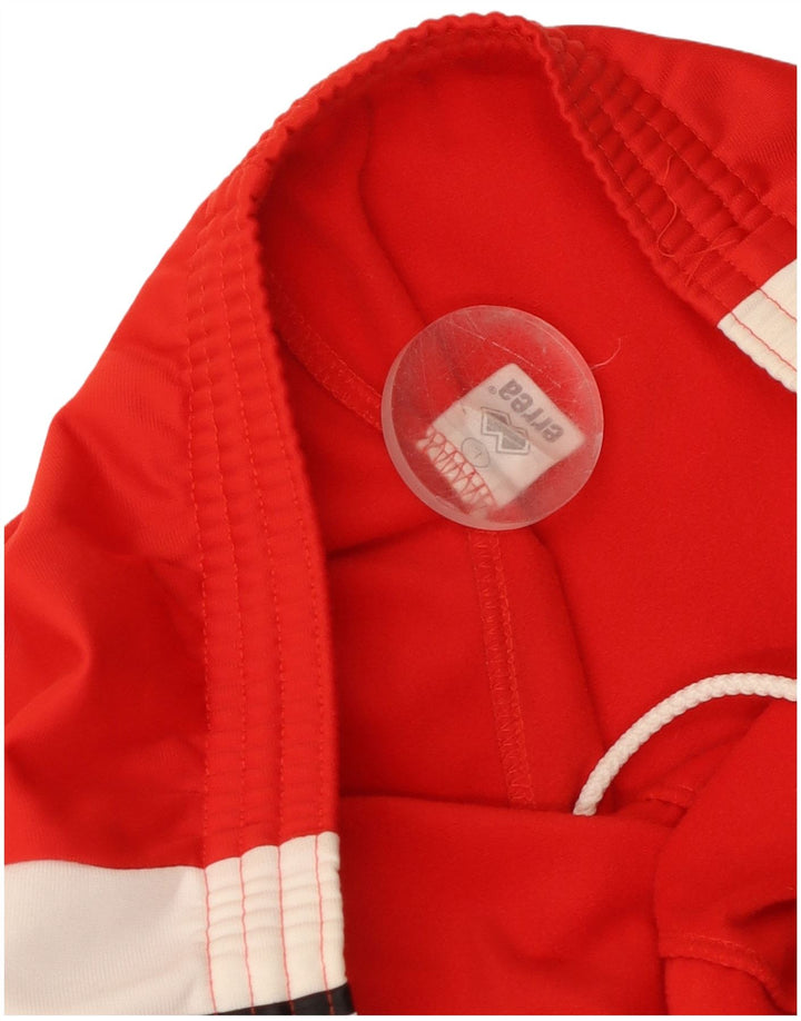 Errea Herren-Trainingshose mit Grafik, groß, rotes Farbblock-Polyester