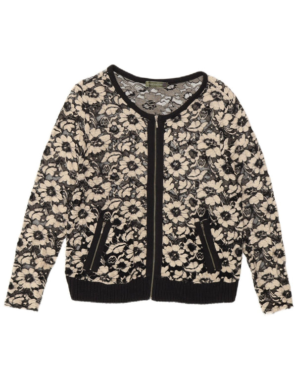 MINT VELVET Durchsichtiges Damen-Cardigan-Oberteil UK 14 Mittelschwarze Viskose