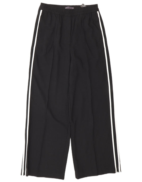 Marks & Spencer Damen-Hose mit hoher Taille, UK 8, Größe S, W26, L28, Schwarz gestreift