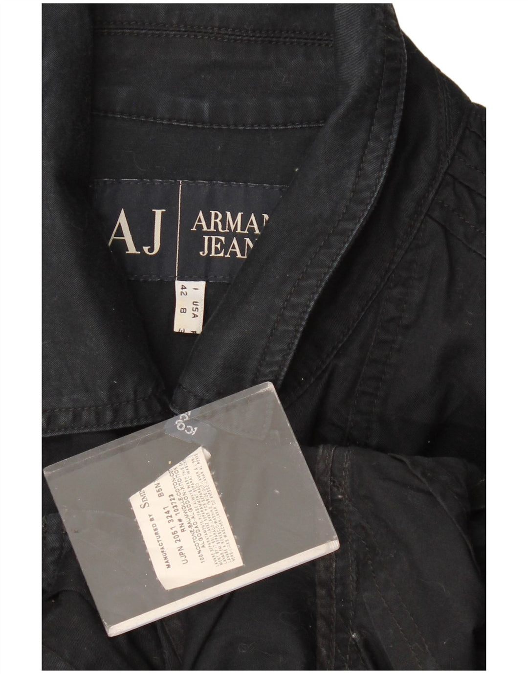 Armani Jeans Damen Bomberjacke IT 42 Mittelschwarze Baumwolle