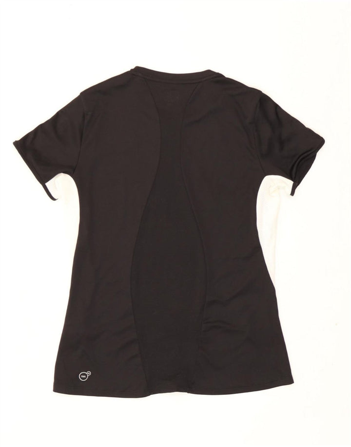 Puma Damen T-Shirt Top UK 12 Mittelschwarzes Colourblock-Polyester