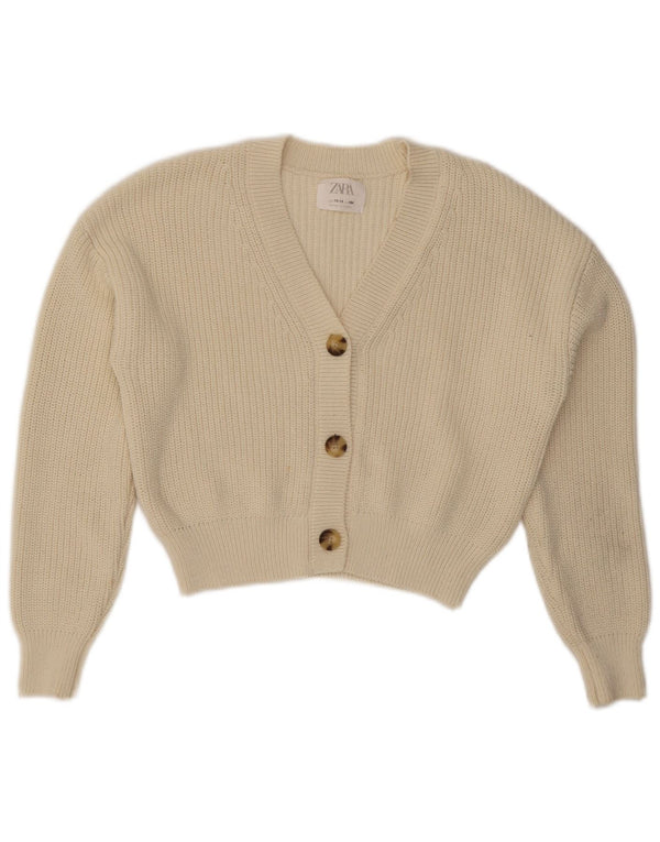 Zara Crop Cardigan für Mädchen, 13–14 Jahre, Weiß
