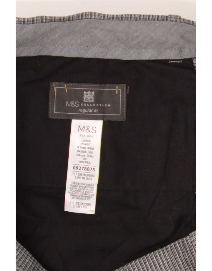 Marks & Spencer Herren-Anzughose, gerade, normale Passform, W36, L29, Grau