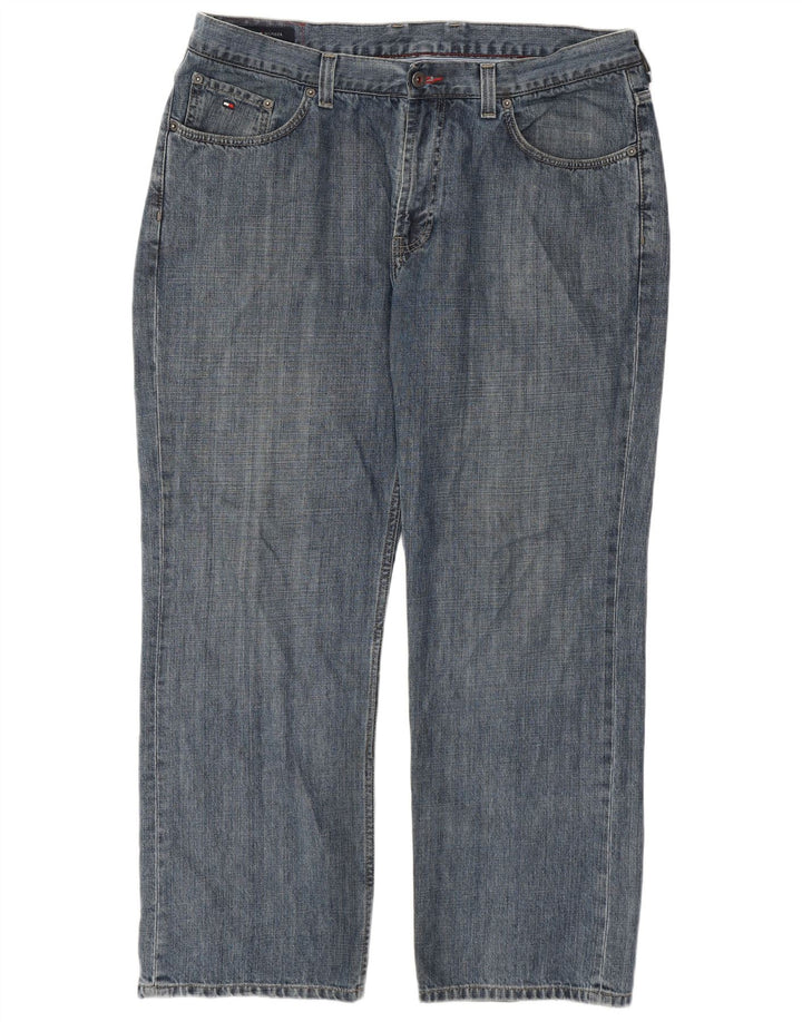 TOMMY HILFIGER Herren Straight Jeans W38 L30 Blaue Baumwolle