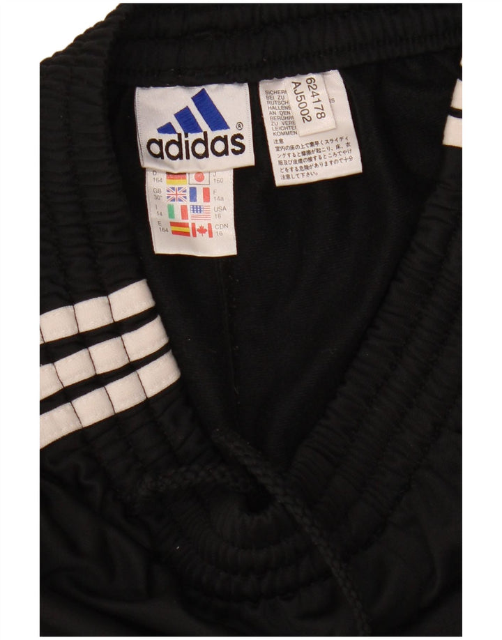 ADIDAS Boys Tracksuit Trousers 13-14 Years  Black Polyester