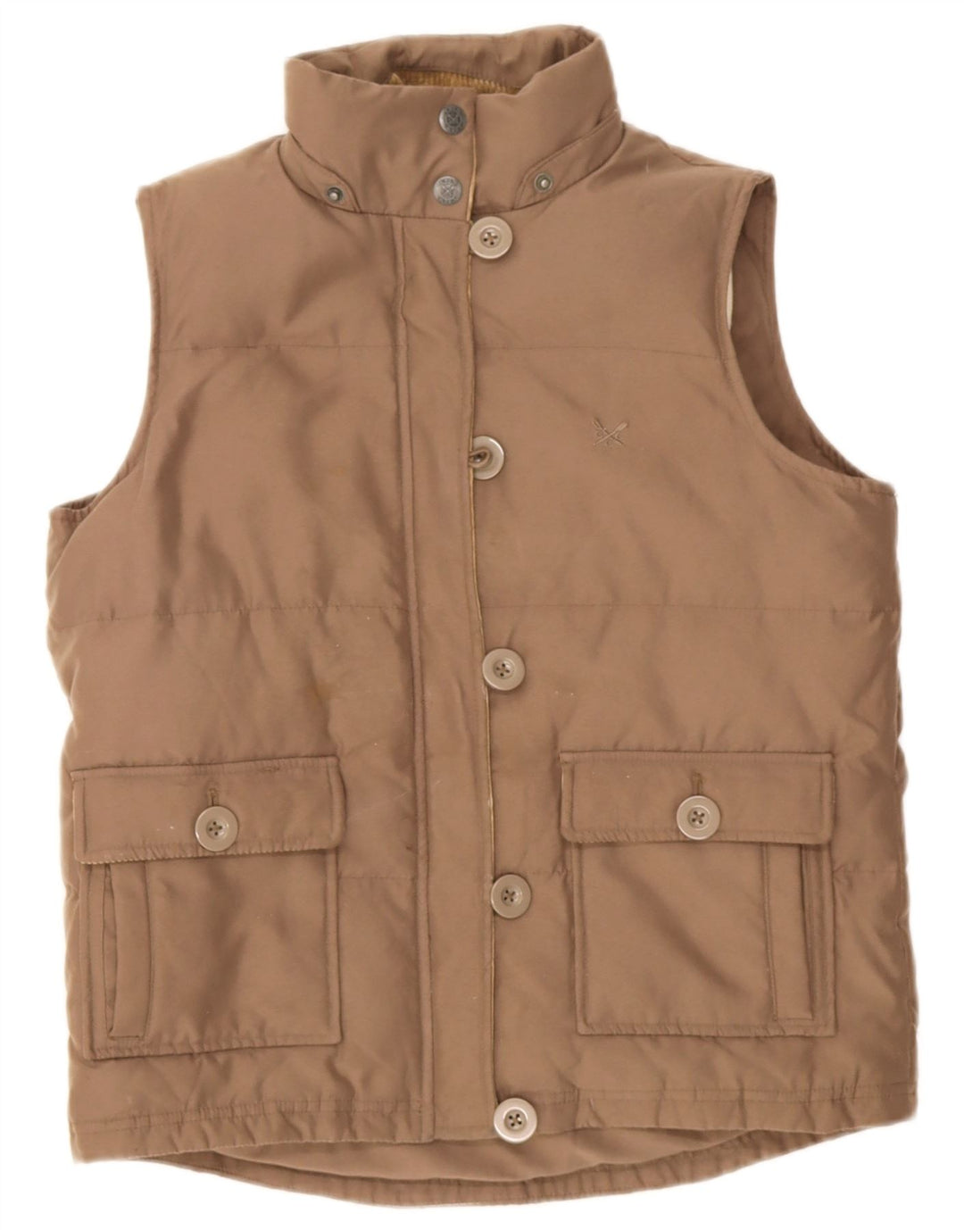 Crew Clothing Wattierte Damenweste UK 8 Small Braun Polyester