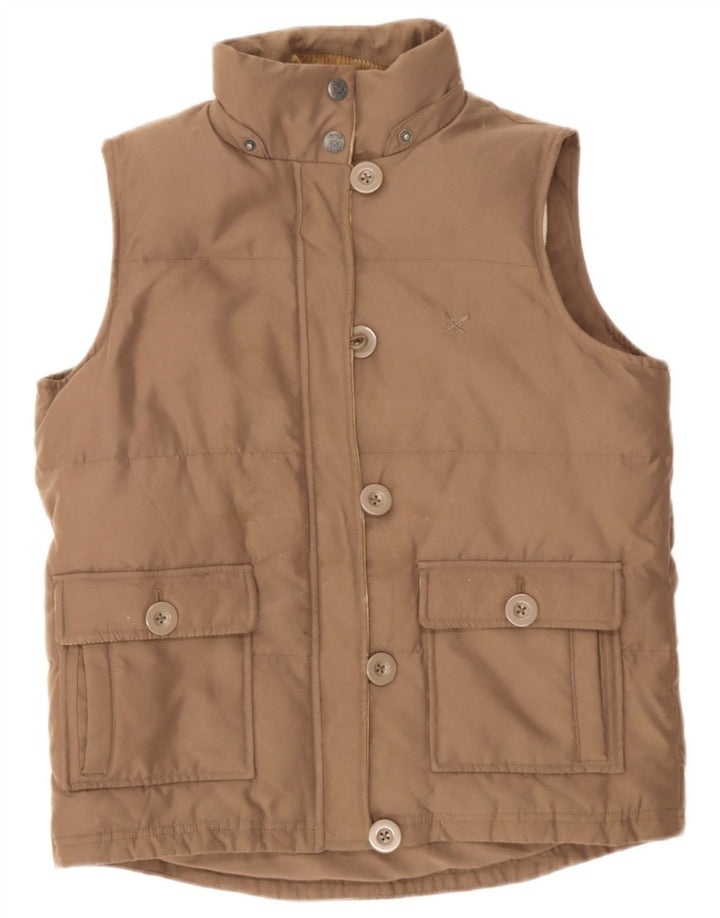 Crew Clothing Wattierte Damenweste UK 8 Small Braun Polyester