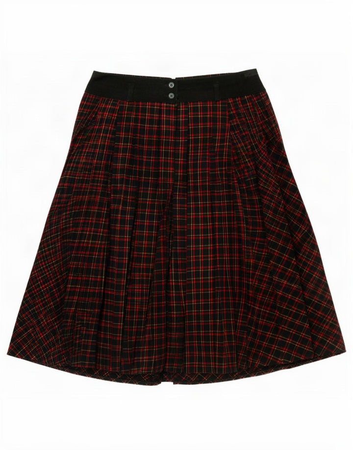 Vintage Damen A-Linienrock IT 42 Medium W26 Grün kariert