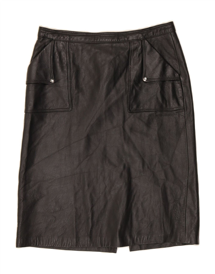 VINTAGE Womens Leather Skirt W30 Medium Black Vintage Vintage and Second-Hand Vintage from Messina Hembry 
