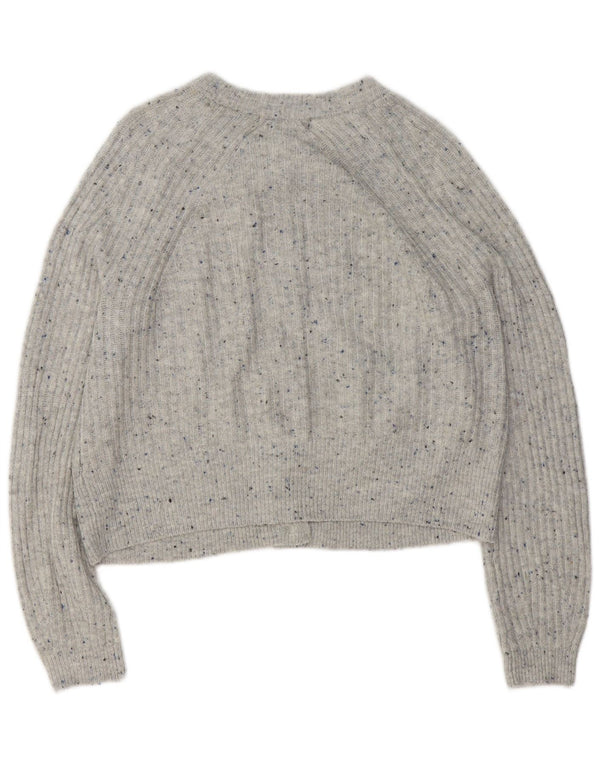 Marks & Spencer Damen-Cardigan-Pullover UK 14 Mittelgrau meliertes Acryl