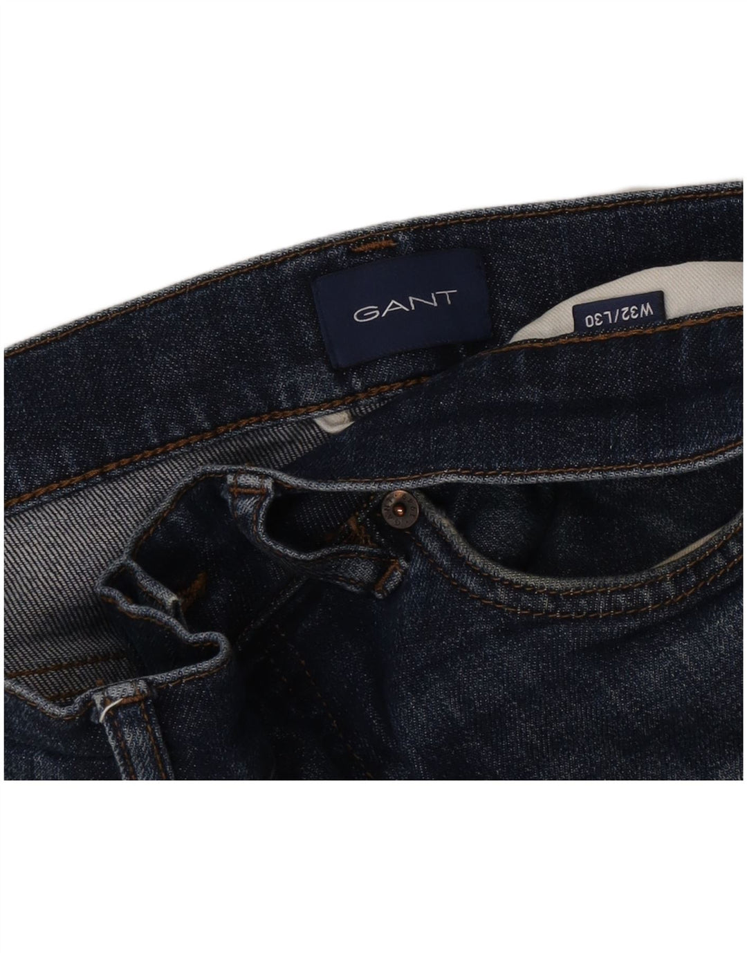 Gant Herren Straight Jeans W32 L30 Blaue Baumwolle