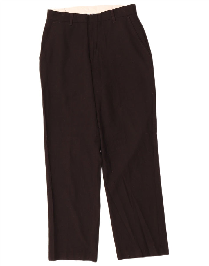 CHAPS Boys Straight Suit Trousers 13-14 Years W26 L28 Black Polyester