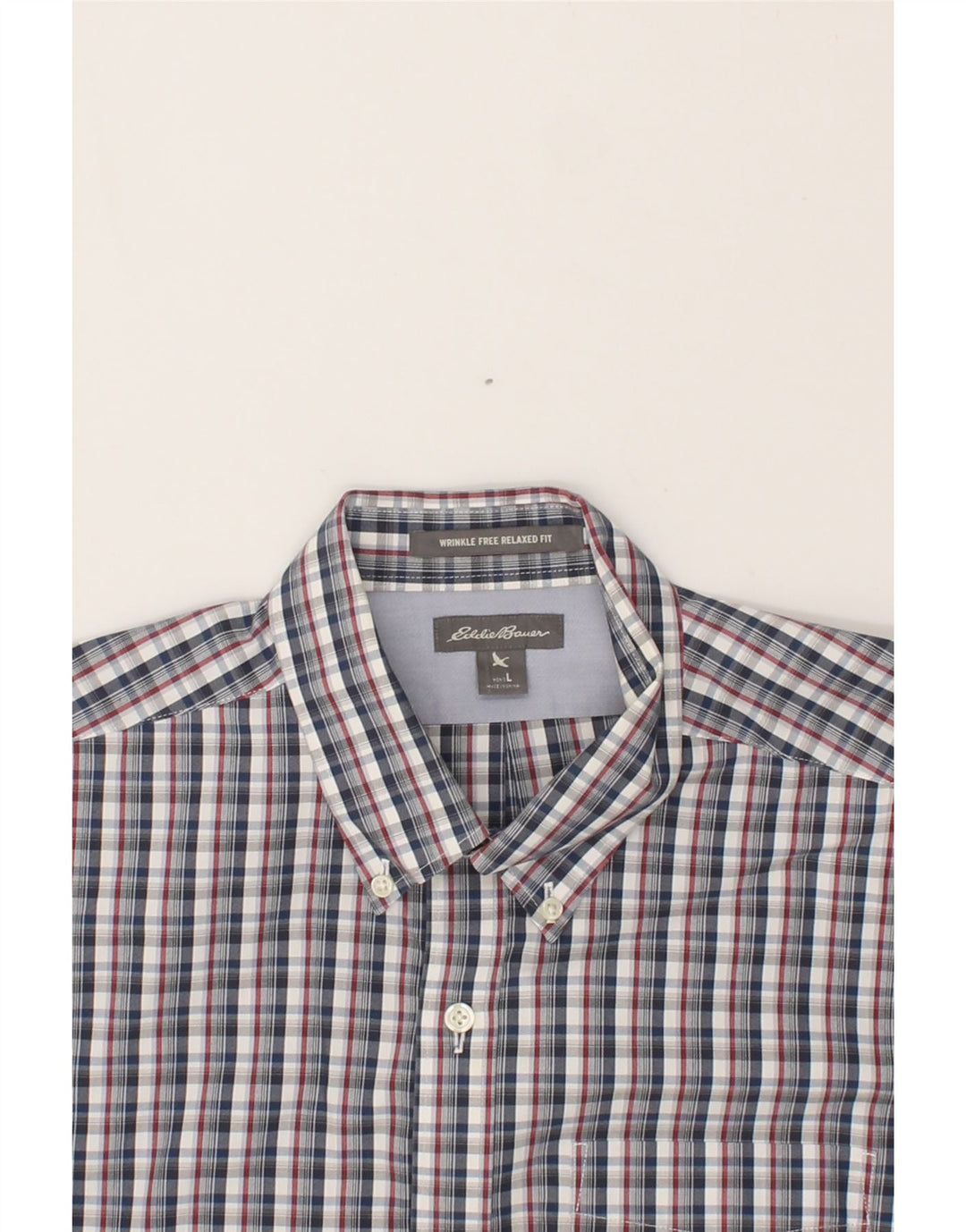 EDDIE BAUER Mens Relaxed Fit Shirt Large Blue Check Cotton Vintage Eddie Bauer and Second-Hand Eddie Bauer from Messina Hembry 