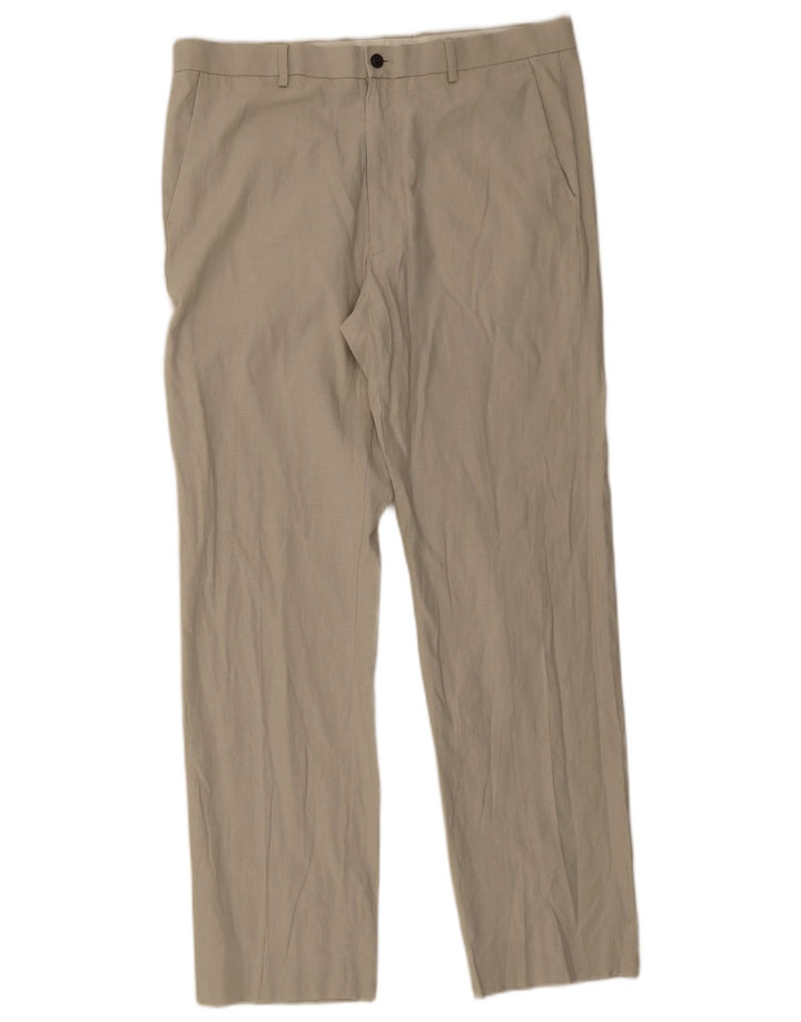 Marks & Spencer Herren-Chinohose mit normaler Passform, W36, L33, Beige, Flachs