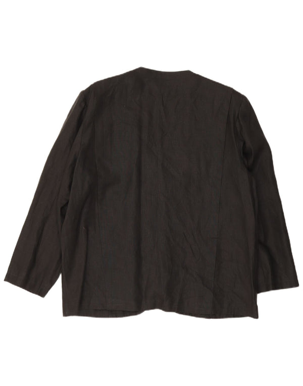 Vintage Damen 1 Knopf Blazer Jacke UK 14 Groß Schwarz