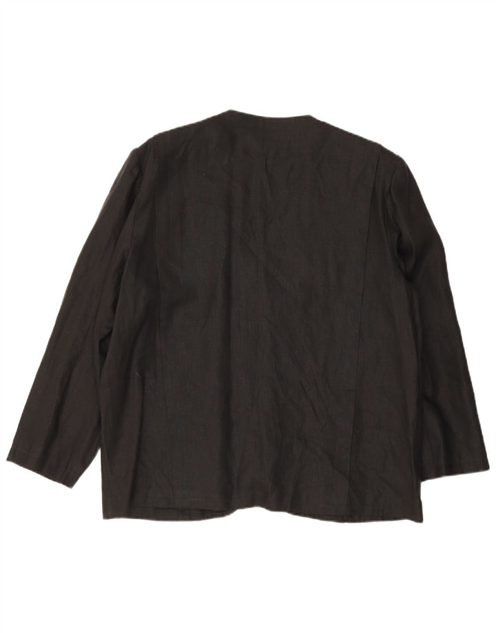 Vintage Damen 1 Knopf Blazer Jacke UK 14 Groß Schwarz