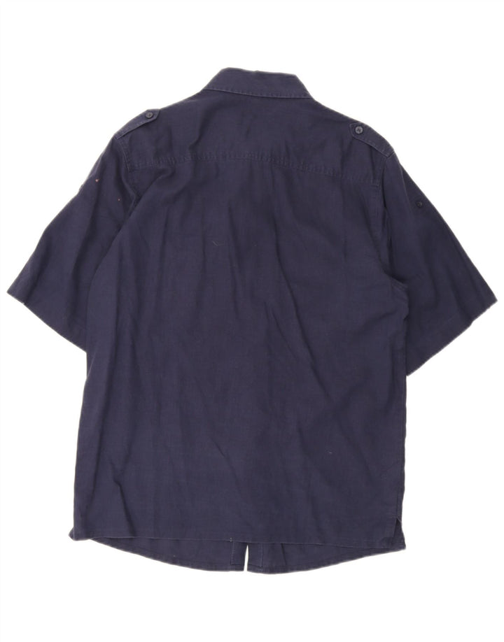 Fila Herren Militär-Kurzarmhemd Medium Marineblau