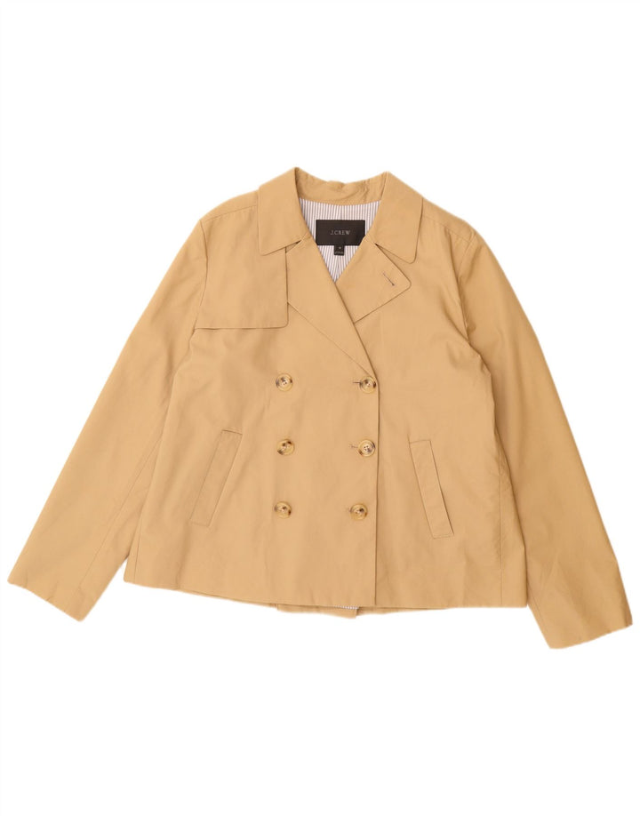 J. Crew Damen Pea Coat US 10 Large Beige Baumwolle