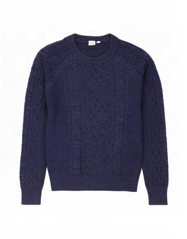 Gap Damen-Pullover, übergroß, U-Boot-Ausschnitt, Größe S, Marineblau meliert