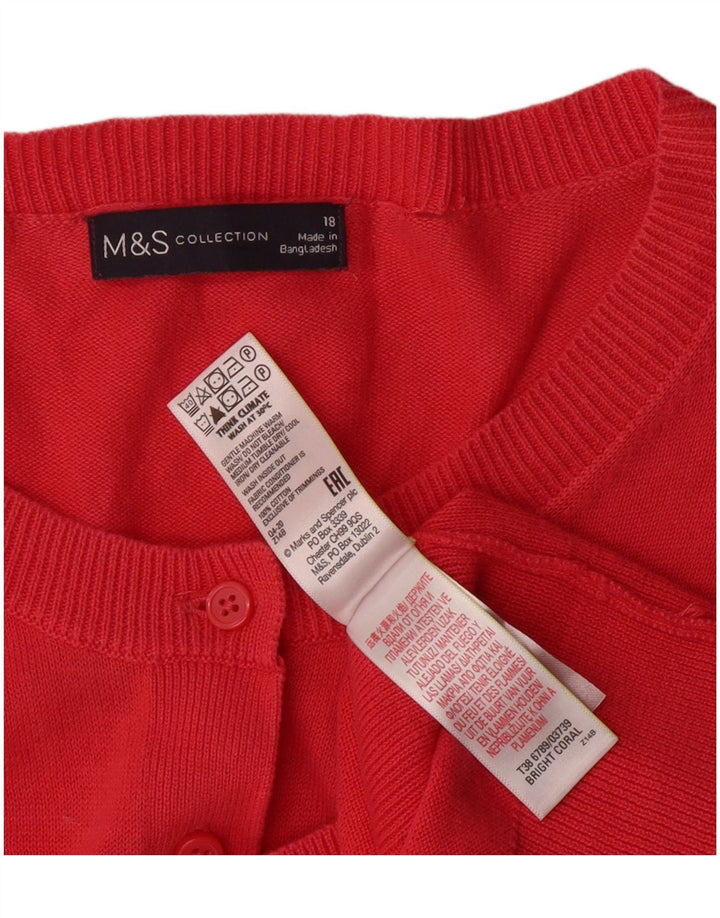 MARKS & SPENCER Damen Strickjacke UK 18 XL Rosa Baumwolle